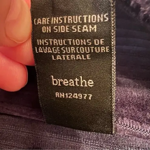 prAna Purple Ribbed Half Zip Fleece Pullover Organic Cotton Blend Sweatshirt M