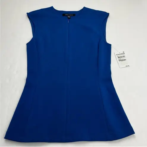 Judith & Charles Aria Sleeveless Zip Top Cobalt Blue Women Size 2 NEW *TINY FLAW