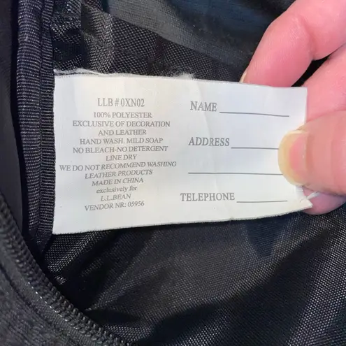 LL Bean Shoulder Purse Tote Nylon Full Zip Strap Crossbody Bag Handbag Vintage Black