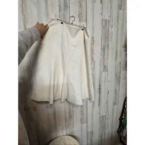 Ashley Stewart 16W Cream A-Line Midi Skirt w/ Lining – Elegant Plus Size Skirt