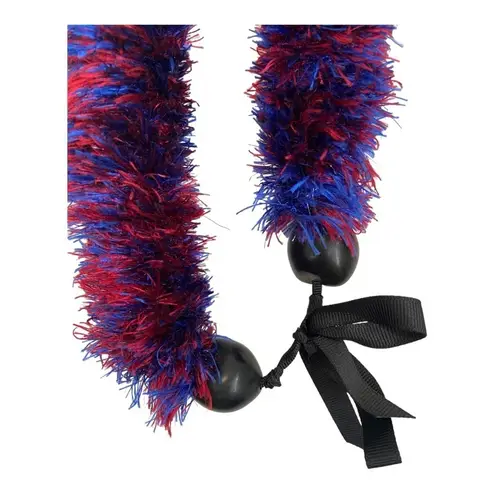 Hand Made Burgundy and Blue Eyelash Yarn Lei 21.5” Drop Class of 2023 Graduation