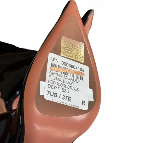 Amina Muaddi NEW Fiona 95mm Patent Leather Boots