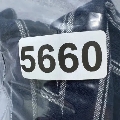 Treasure & Bond Treasure Bond Navy Blue Striped Linen Blend Blazer Jacket Business Casual M