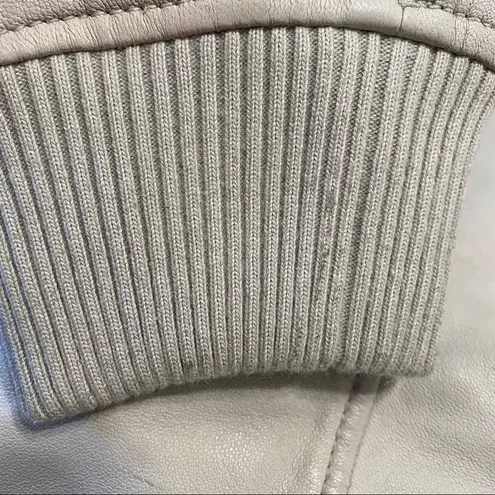 Michael Stars grey leather Moto jacket