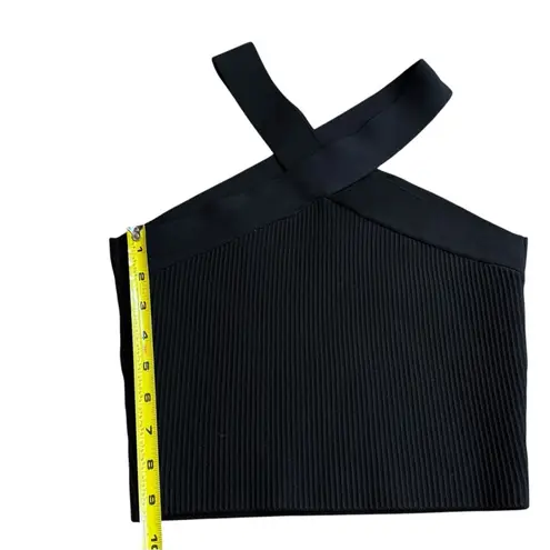 Allie Rose Allie Rise Size M Halter Neck Ribbed Crop Top Black Cocktail Going Out Top Party