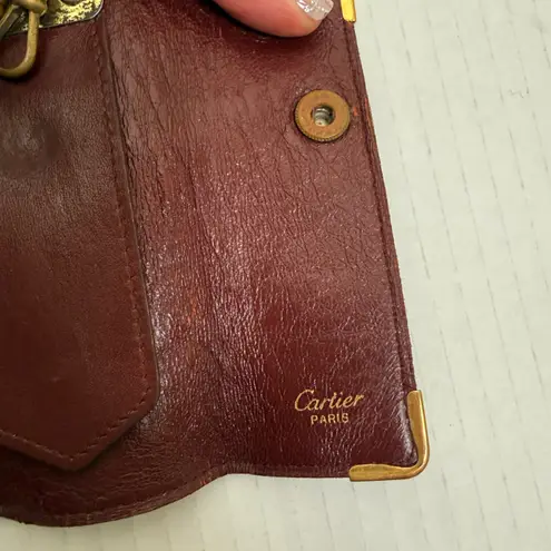 Cartier Paris Vintage Burgundy Leather 6-Hook Key Holder