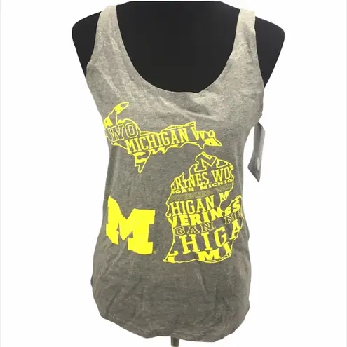 Sideline Apparel University of Michigan Tank Top, Gray, Yellow, Medium