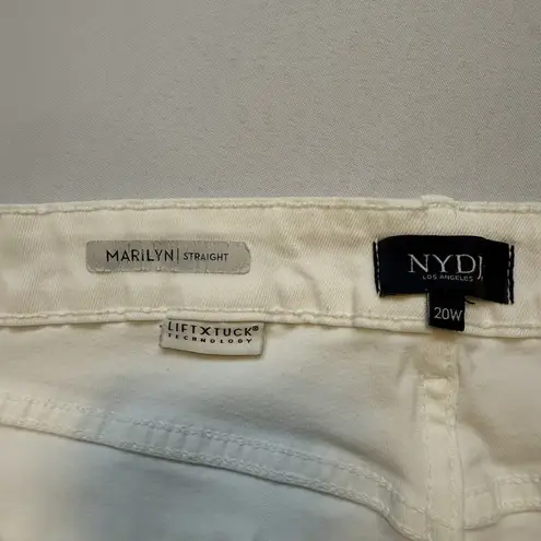 NYDJ Marilyn Straight Bootcut Stretchy White Jeans Denim Women's Plus Size 20W #
