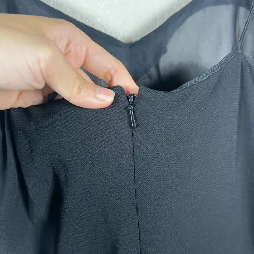 Rimini by Shaw Black Maxi Dress Size 6 Y2K Sequin Lace Overlay Witchy Whimsigoth