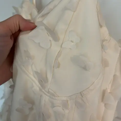 Thirty Thirty LA Butterfly Appliqué Elegant Cream Maxi Dress Size M