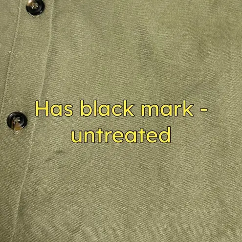 Tuckernuck Med Olive Steele Button Up Utility Blouse Shirt Linen Blend Forest