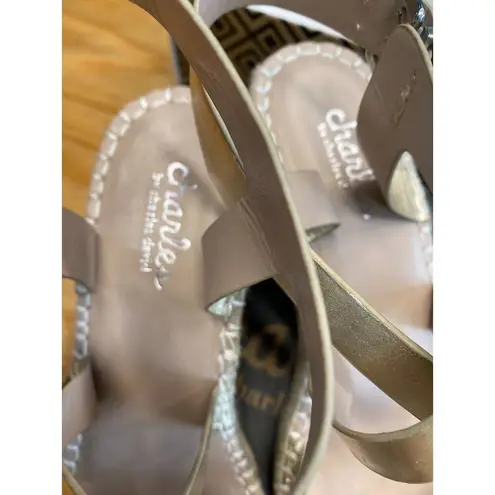 Charles by Charles David Sandals Women's 10 M Golden Slip On Open Top Comfort S9