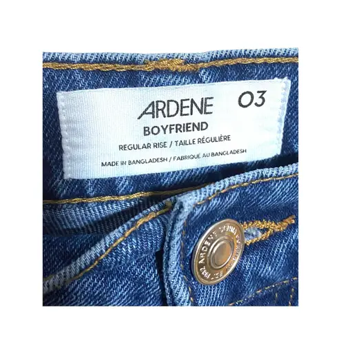 Ardene Regular Rise Boyfriend Jeans Juniors 3 Distressed Ripped Grunge Trashed Blue Size undefined
