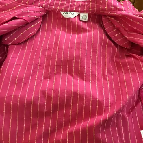 Orvis Vintage Pink Cotton Canvas Classic Lagenlook Coastal jacket oversized S