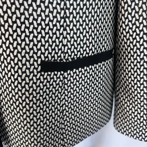 Kasper Separates Black White Abstract Geometric Single Breasted Blazer Size 14