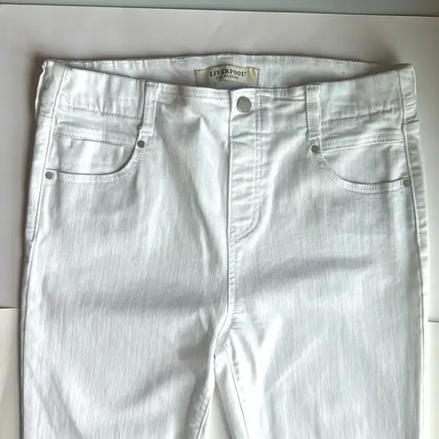 Liverpool Women's Gia Glider Ankle Skinny Pull On Jeans White Size 10