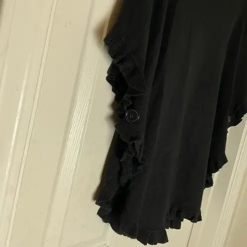 Joseph A. Classic Black Ribbed Turtleneck Poncho Size Medium