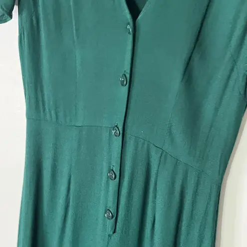Reformation  Alice Jumpsuit Women’s Size 2 Green Button Front Short Sleeve - Image 8