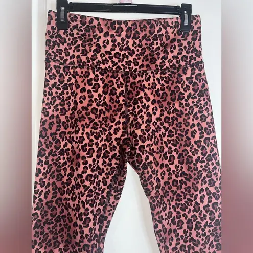 Balance Collection Balance Collections Pink All Over Cheetah Print Stretchy Yoga Gym Leggings Sz L