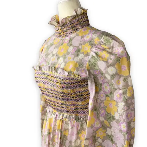 Marcel Fenez by Roland Klein Authentic Vintage 1970s Prairie Maxi Hostess Dress Purple