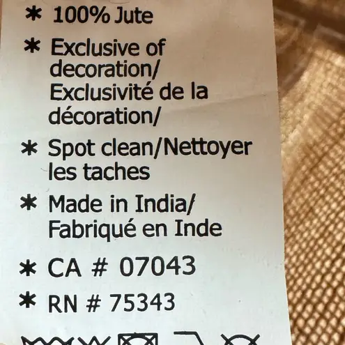 Oversized Jute Beach Tote Rope Handles Appliqué Letters BEACH Market Bag Tan