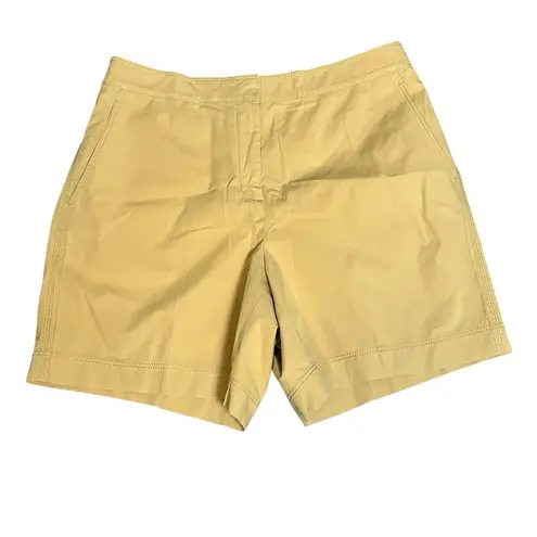 Lafayette 148 New York Women's Honeynut Wide Leg Fulton Cotton Shorts Medium