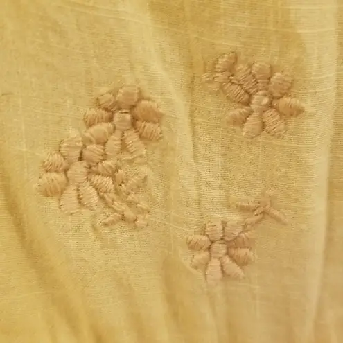 The Great ππ The Tea Dress ~ Misted Yellow with Daisy Bouquet Embroidery L NWT