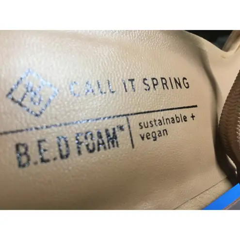 Call it spring Strappy Heels Women 8 Tan Clear Block Heel Pointed Toe Slingback