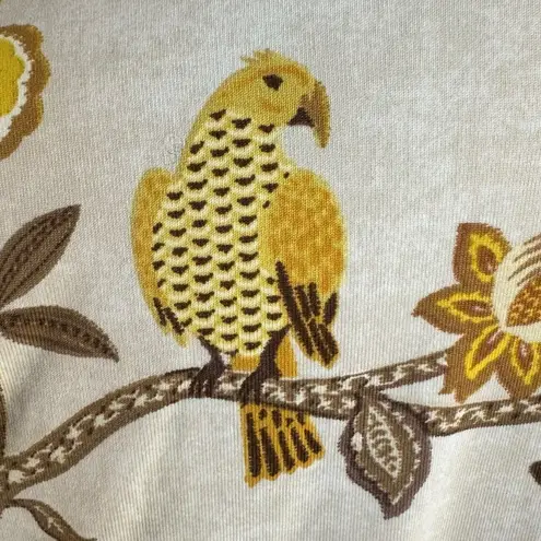 J. McLaughlin Catalina Cloth Signature Tee in Sand Gold Tigris Blossom Large