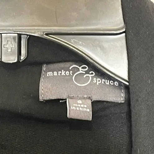 Market & Spruce Womens Zip Top Size Small Black LS Stretch Blend Shirt