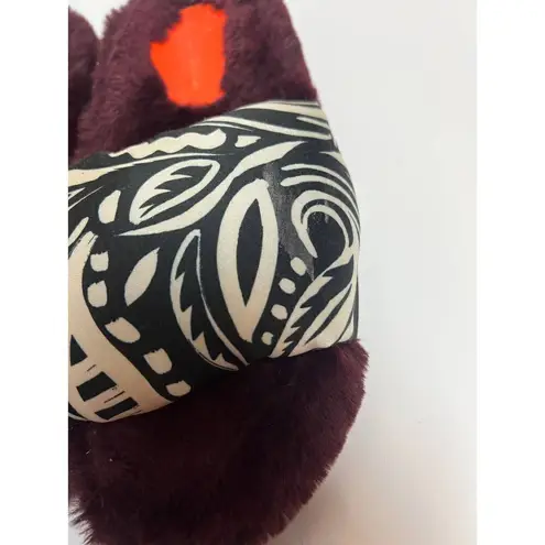 La DoubleJ Furry Slides Fauve in Twill Sz. 7 Red