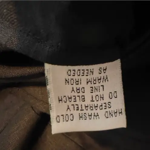 Go Silk Shirt 1X 100% Linen Button Front 3/4 Tabbed Sleeves Button Cuff PocketS Black - Image 12