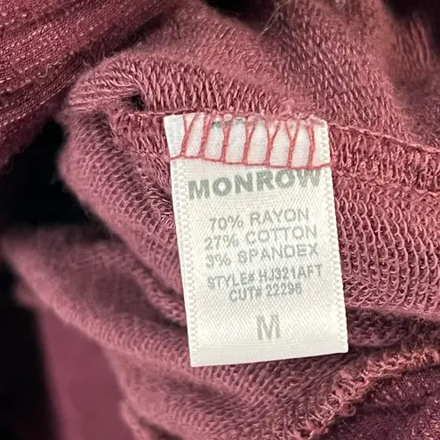 Monrow Supersoft Zip Up Hoody Womens M Maroon Red Hoodie Sweatshirt Full Zip Size M