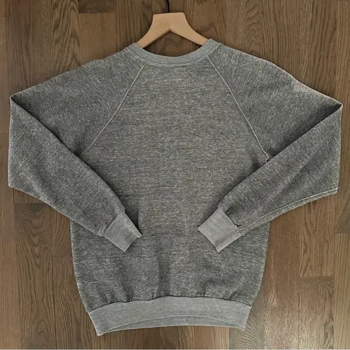 Vintage New York University Crewneck Raglan Sweatshirt Heather Grey Size Medium Gray