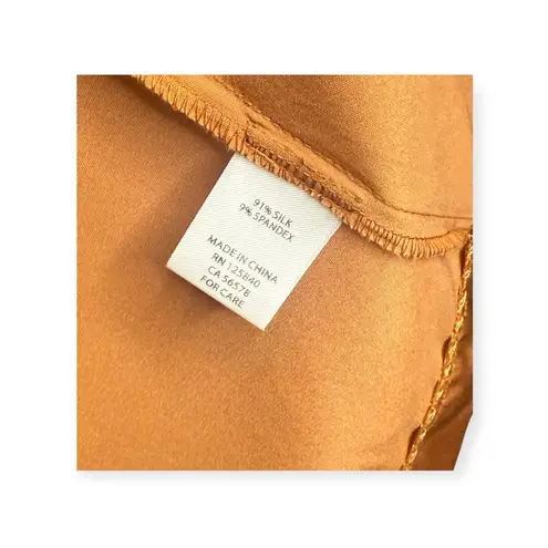 Intermix 𒀭Maxine Ruched Thigh High Slit Silk Midi Skirt 𒀭Shimmery Copper 𒀭6