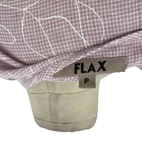 Flax Woodstock Dress Linen Lilac Lavender White Gingham Floral Size XS