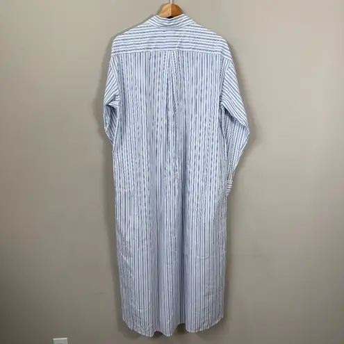 Xirena Marlowe Coastal Stripe Midi Shirt Dress Women Small White Blue Preppy NWT