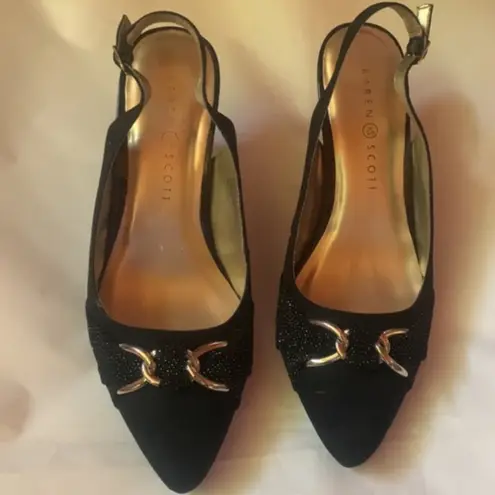 Karen Scott Giselee Embellished Slingback Pumps in Black sz 7 NWT
