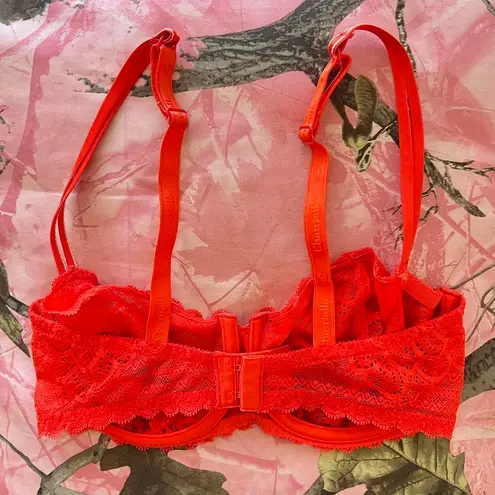 Chantelle bright red lace underwire bra