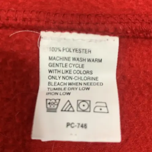 IZOD Red Full Zip Quilted Fleece Vest Size Small