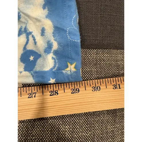 Sleep Tight 2 Piece Flannel Pajama Set Heart Clouds Print Blue White Size Large