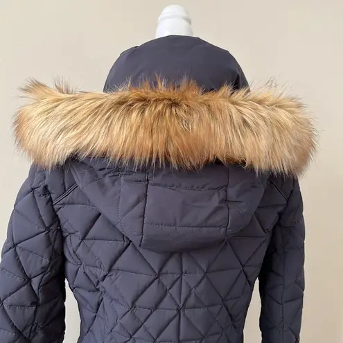 Marc New York by Andrew Marc Chevron Quilted Down Jacket w/ Removable Hood SMALL