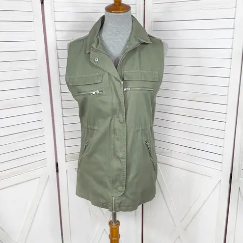 Thread & Supply Aztec Southwestern Print Knit Back Utility Vest Green Small