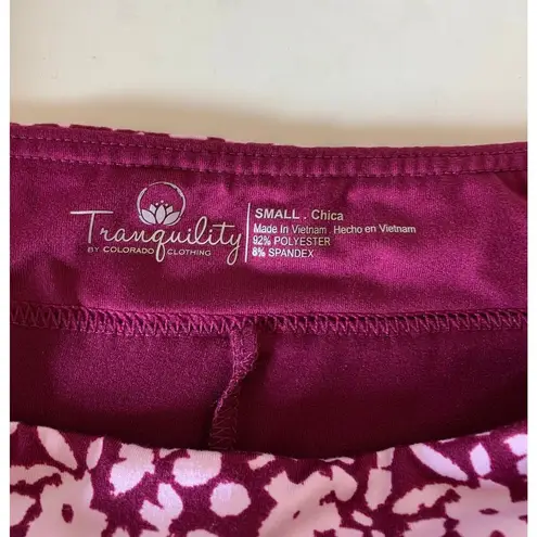 Tranquility by Co. clothing skort purple, pink flowers size small Purple