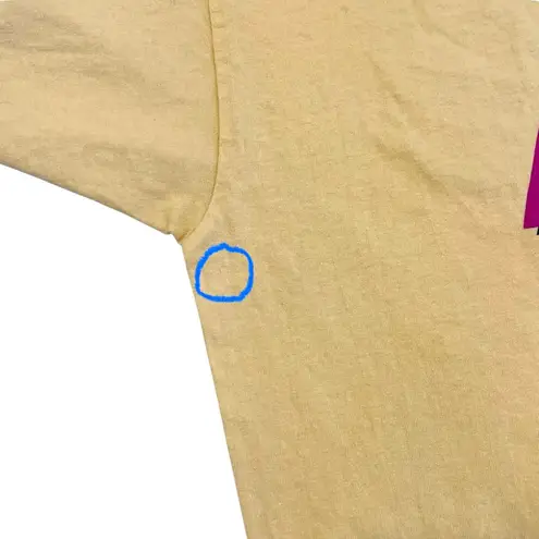 Oneita KTU 103.5 FM Radio NY T Shirt Size XL Yellow 1990s Vintage RARE