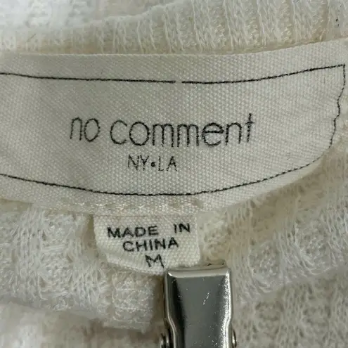 No Comment Waffle Knit White Oversized Top Shirt Size Medium M Womens