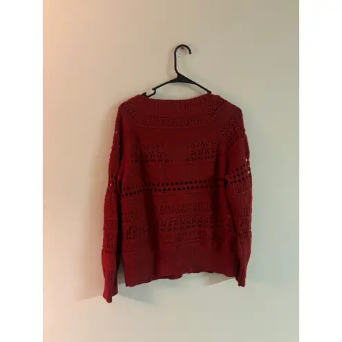 Sundance Petite Large Open Knit Cardigan Sweater Red Button Down BohO Size undefined