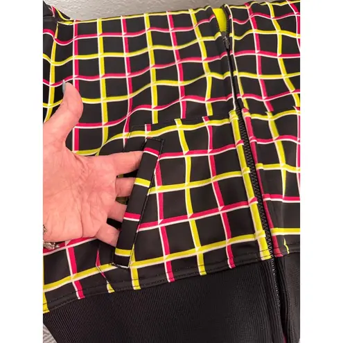 Aperture Multicolor Checkered Full Zip Kangaroo Pocket Hooded Snowboard Jacket L