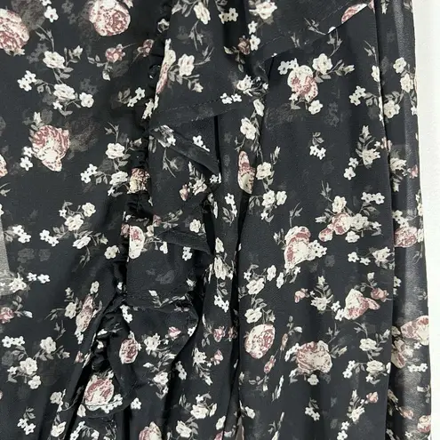 70/21 Dress Womens Size Small Chiffon Floral print Cut Out long sleeve NWT Boho