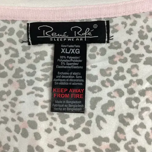Rene Rofe Short Sleeve PJ Pajama Sleep Top Shirt Gray Size XL
